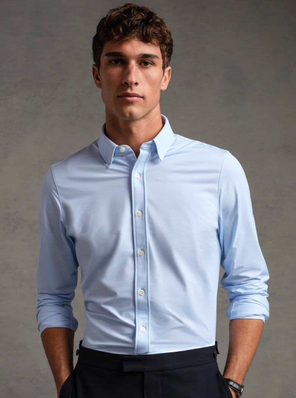Rhone Commuter Shirt Button Down Blue Preppy Stretch Work Career